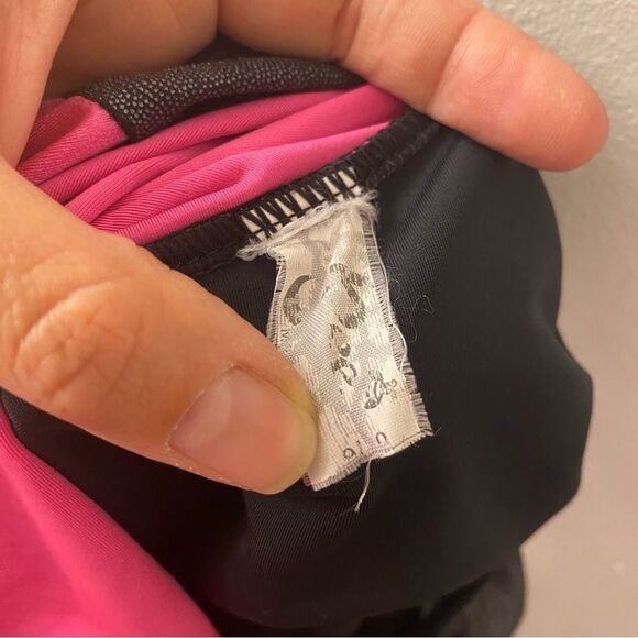 KB gymnastics acro tumbling spandex pink foil leotard child 9/10 - Picture 8 of 8